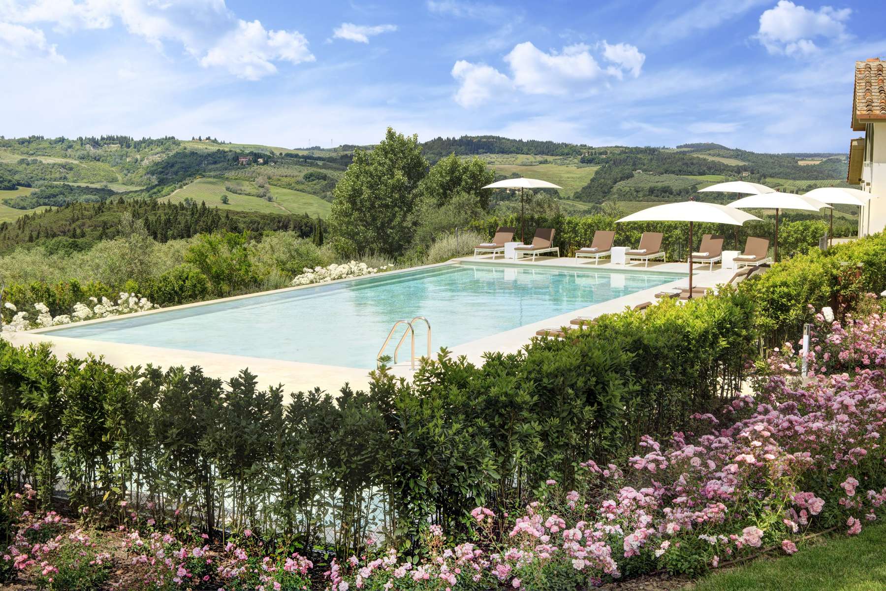 Pool and countryside views at Villa Le Calvane